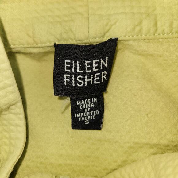 Eileen Fisher Jacket Womens Sz Small Green Fall Winter Collared Exercise Gym - Picture 8 of 16